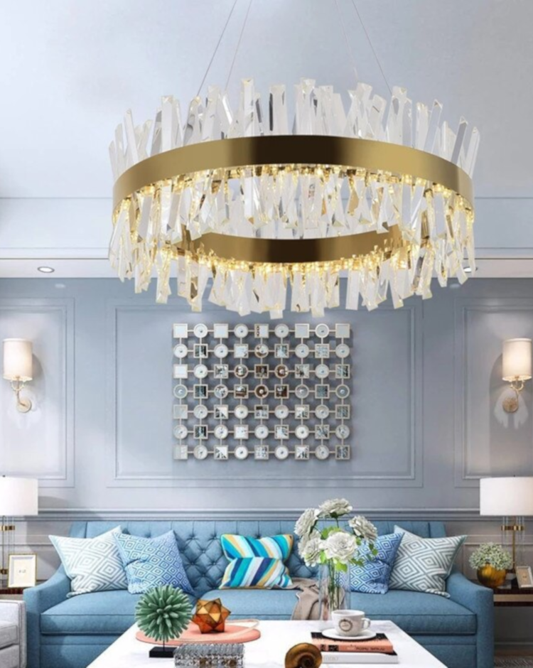 CETUS luxe crystal chandelier in living room